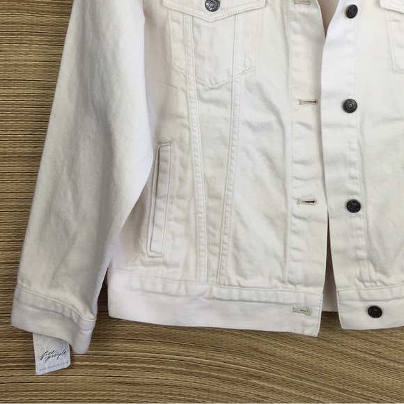 NWT Free People Jolene Trucker Denim Jacket in Ecru Size XS $128 - Picture 10 of 15